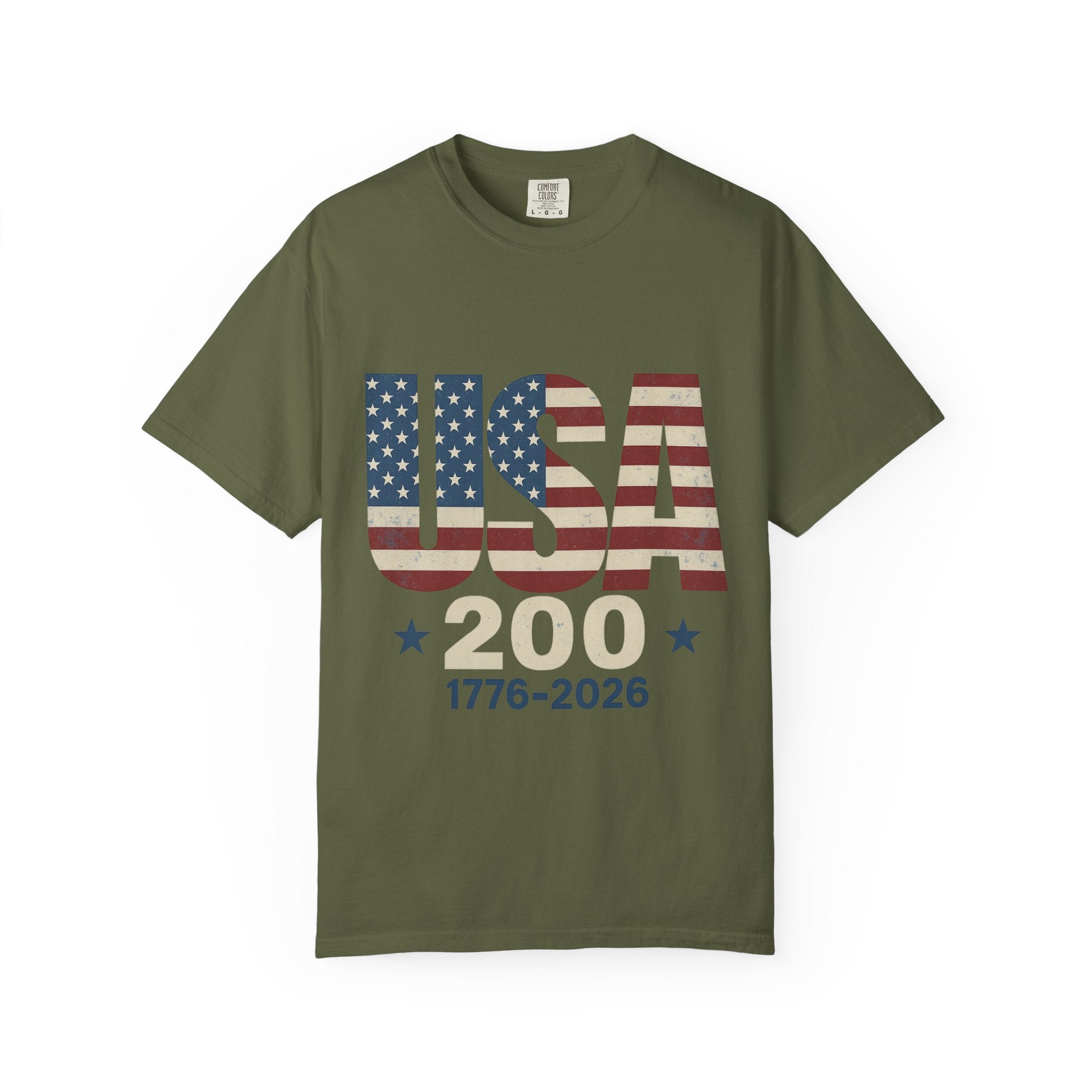 T-Shirt  USA 200 Anniversary  - of Unisex Garment-Dyed T-shirt