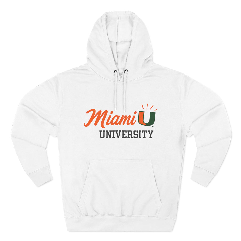Miami University Hoodie  Front — Script Campus Logo Fleece Pullover