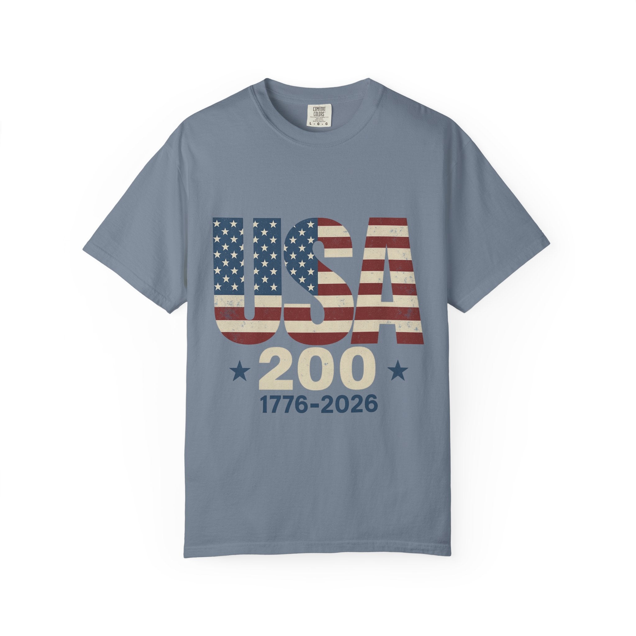 T-Shirt  USA 200 Anniversary  - of Unisex Garment-Dyed T-shirt