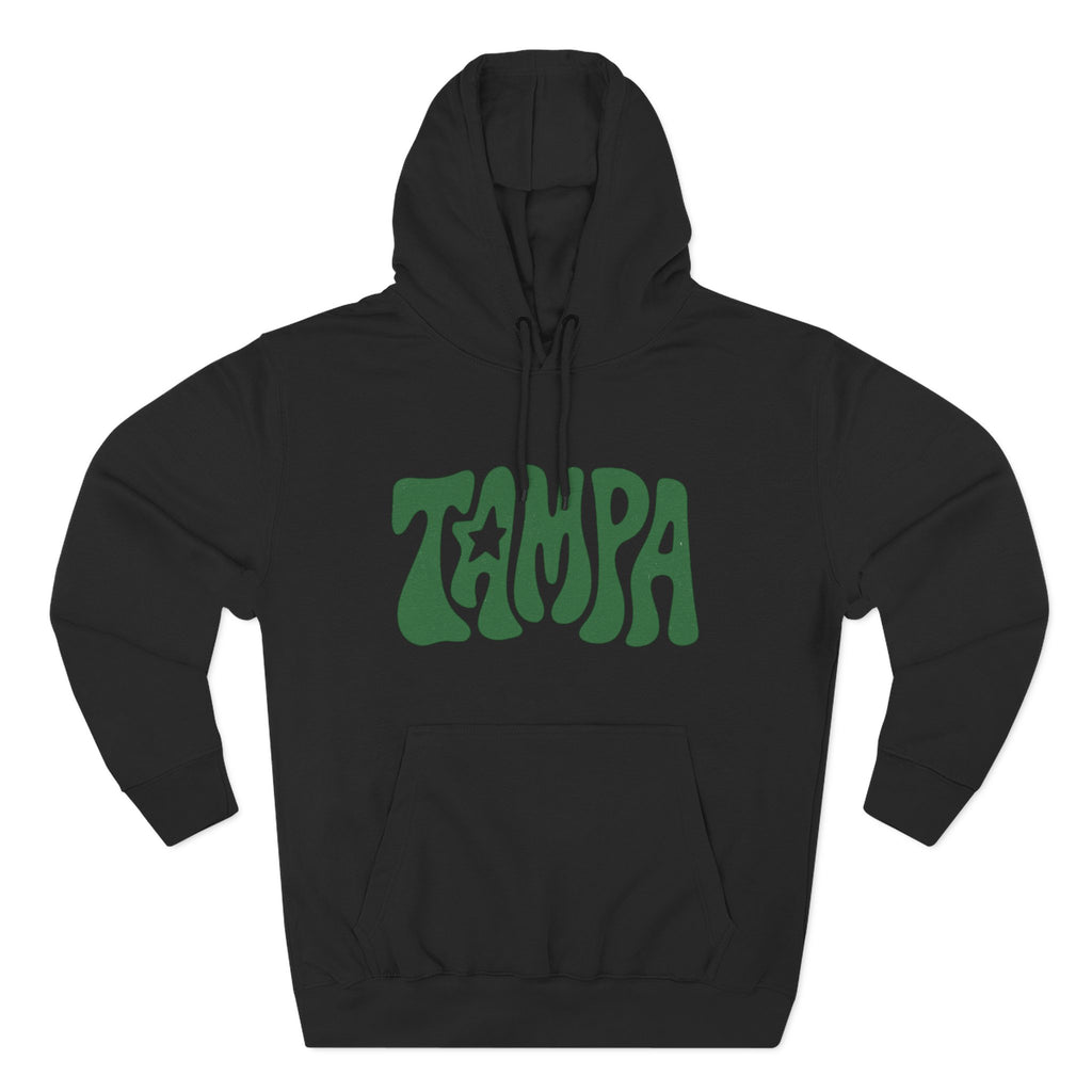 Tampa Green Retro Hoodie — Vintage Groovy State Map Graphic