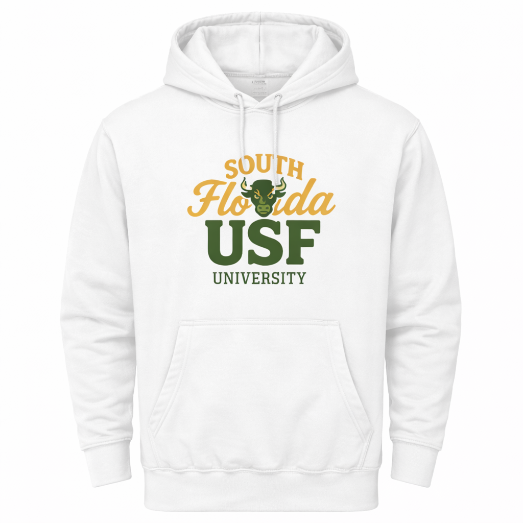 South Florida University Hoodie  Front — Script Campus Logo Fleece Pullover