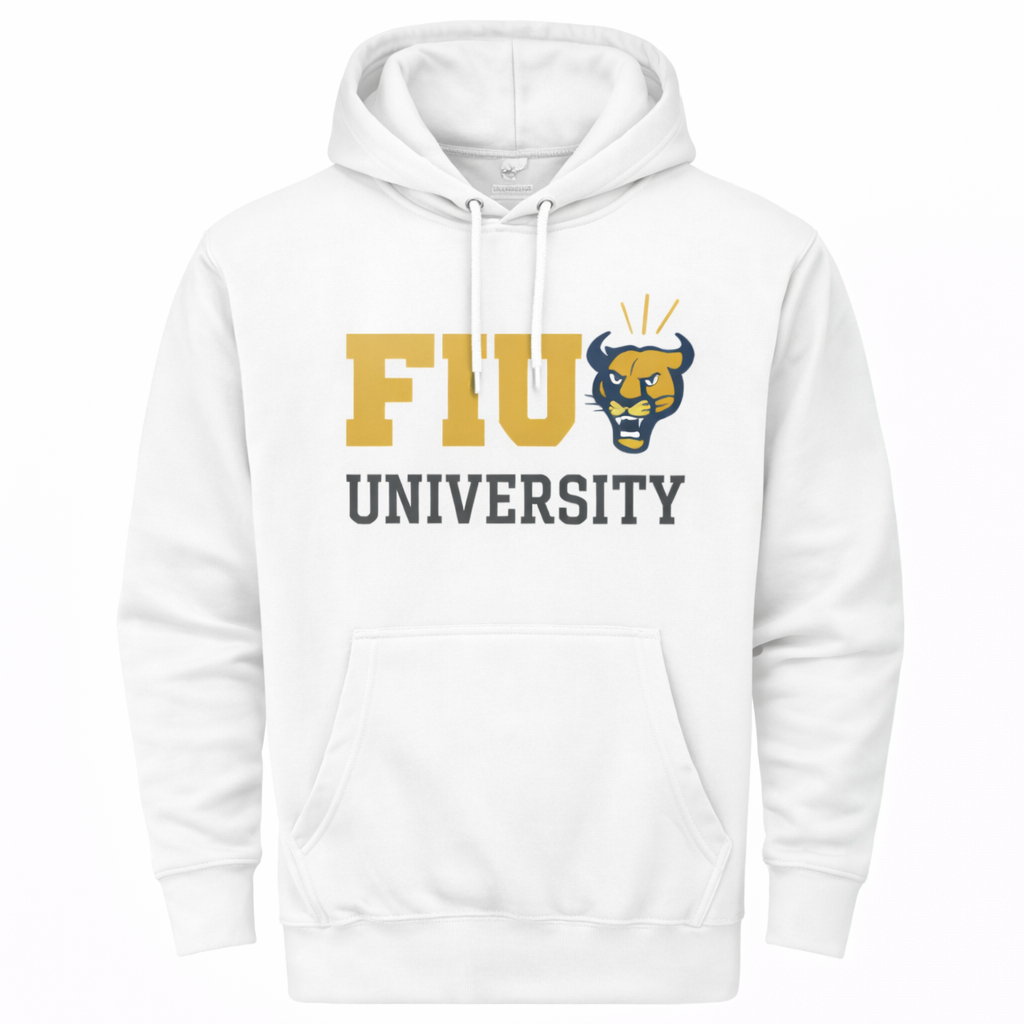 Florida International University Hoodie  Front — Script Campus Logo Fleece Pullover
