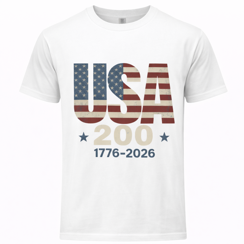 T-Shirt  USA 200 Anniversary  - of Unisex Garment-Dyed T-shirt