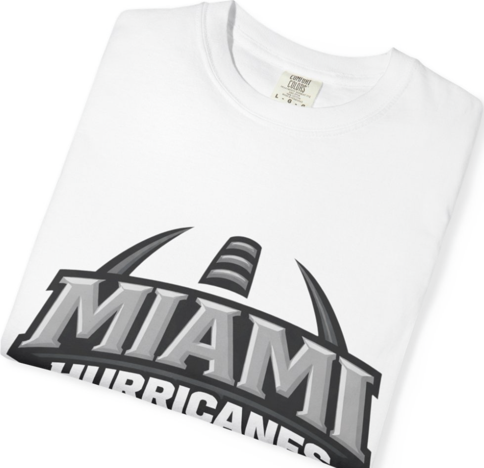 Miami Hurricanes Football Fan T-Shirt - Black and white edition