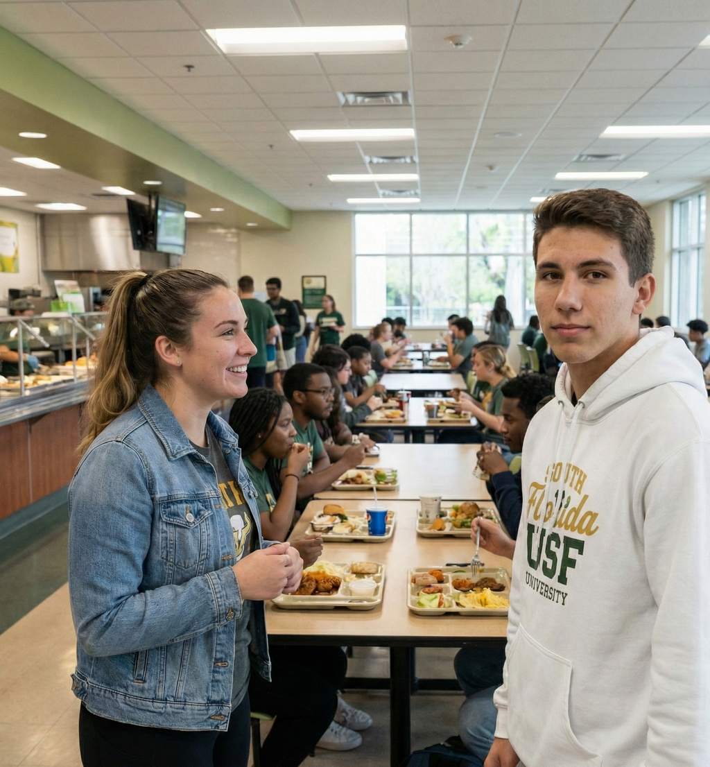 South Florida University Hoodie  Front — Script Campus Logo Fleece Pullover